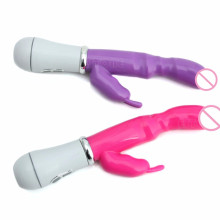 Vibrateur de gode de lapin vibrateurs G-Spot jouets sexy pour les femmes (IJ-DV0013)